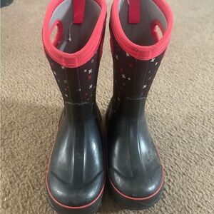 Kids Bogs Waterproof Boots - Black and Red